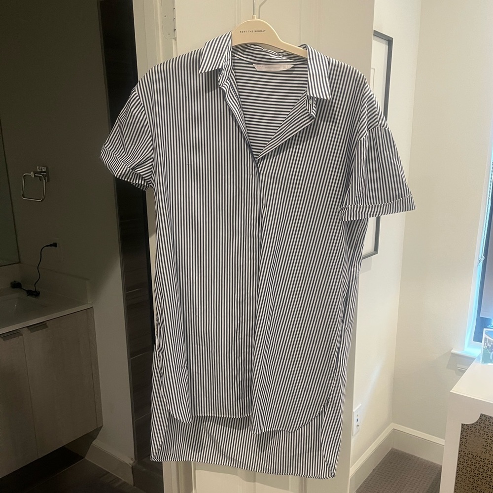 Zara Striped Cover Up Shirt Dress